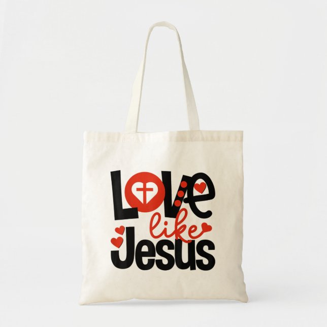 Tote Bag Jésus amour | L'amour comme Jésus (Devant)