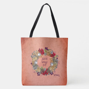 Tote Bag JÉSUS APPORTE JOIE Peach FRE DE Noël