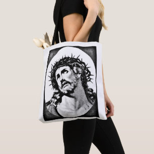 Tote Bag Jésus Christ avec couronne d'épine Vintage religie