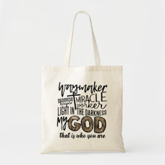 Tote Bag Jésus Cross Way Maker Miracle Worker Christian Rel