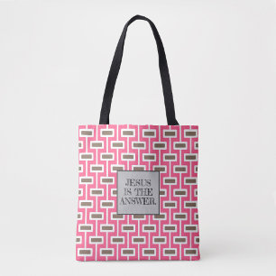 Tote Bag Jésus Est La Réponse Pink Retro Fourre-tout