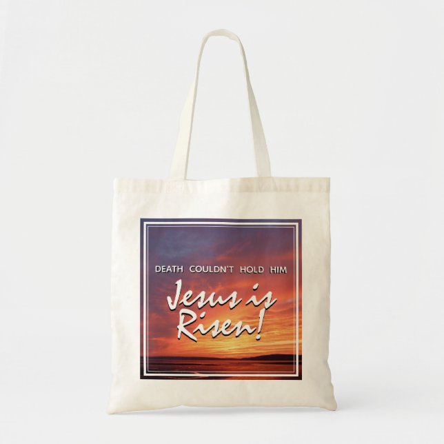 Tote Bag JÉSUS EST RESSENTI Paysage chrétien de Pâques (Devant)