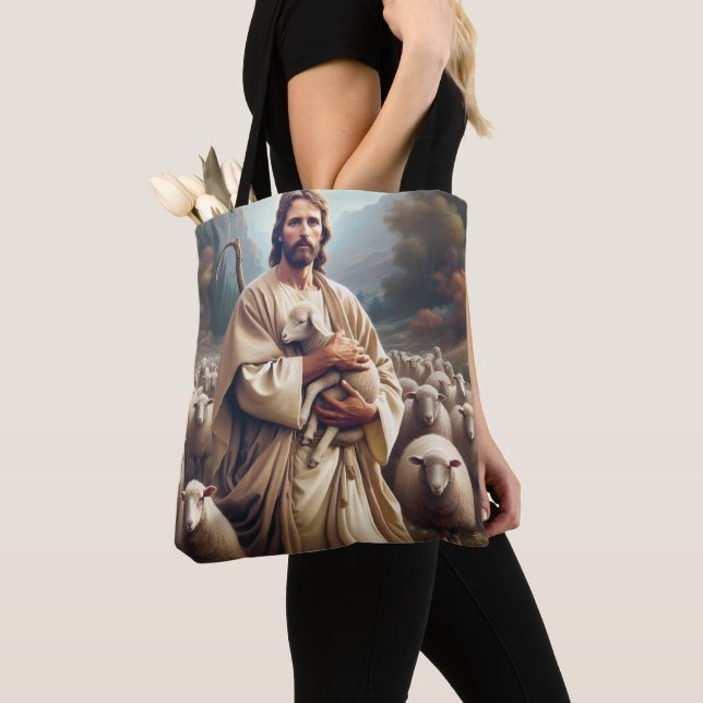 Tote Bag Jésus protège son mouton bien-aimé (De près)