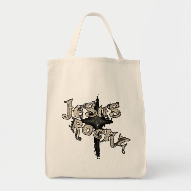 Tote Bag Jesus Rockz Christian (Devant)