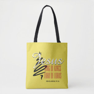 Tote Bag JÉSUS ROI DES ROIS   Christian Yellow   Noël