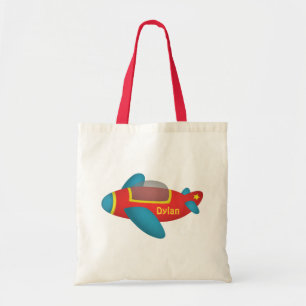 Tote Bag Jet coloré mignon d'avion pour des enfants