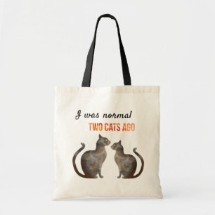Tote Bag J'étais il y a les deux chats normaux