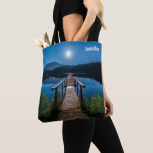 Tote Bag Jetée de nuit sous une Pleine lune