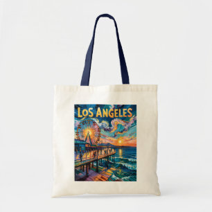 Tote Bag Jetée rétro de Santa Monica Los Angeles Art Van Go