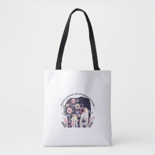 Tote Bag Jeter Silencieusement L'Art Floral Éléphant