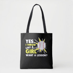 Tote Bag Jetez Comme Une Fille De Baseball