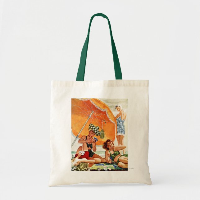 Tote Bag Jeu de cartes à la plage par Alex Ross (Devant)