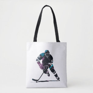 Tote Bag Jeu de hockey sur glace Défi Sport Style Silhouett