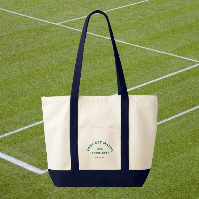 Tote Bag Jeu Match Green Crest Navy Trim Tennis (Créateur téléchargé)