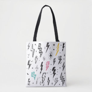Tote Bag Jeu vintage de boulons de foudre. Lig Doodle tiré