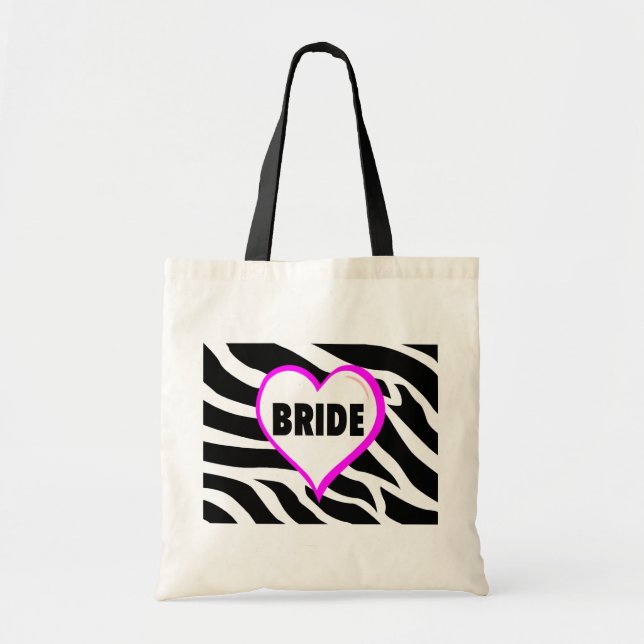Tote Bag Jeune mariée (rayures de zèbre) (Devant)