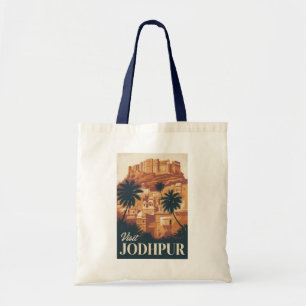 Tote Bag Jodhpur Inde Illustration Voyage Art Vintage