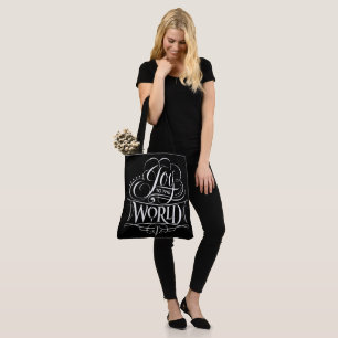 Tote Bag Joie au Monde Noël Chalkboard Calligraphie