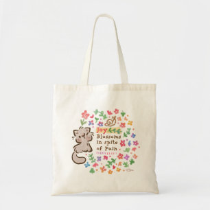 Tote Bag Joie Fleurit Malgré la Douleur - Pebble le Chatons