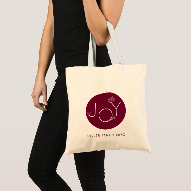 Tote Bag Joie moderne Monogramme de vacances (Devant (produit))