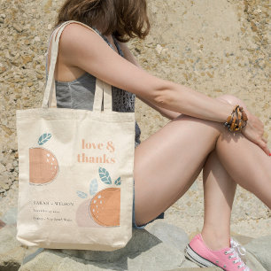 Tote Bag Joli Abstrait Orange Fruity Bold Mariage Merci