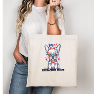 Tote Bag Joli Bouledogue Français Drapeau Américain avec de