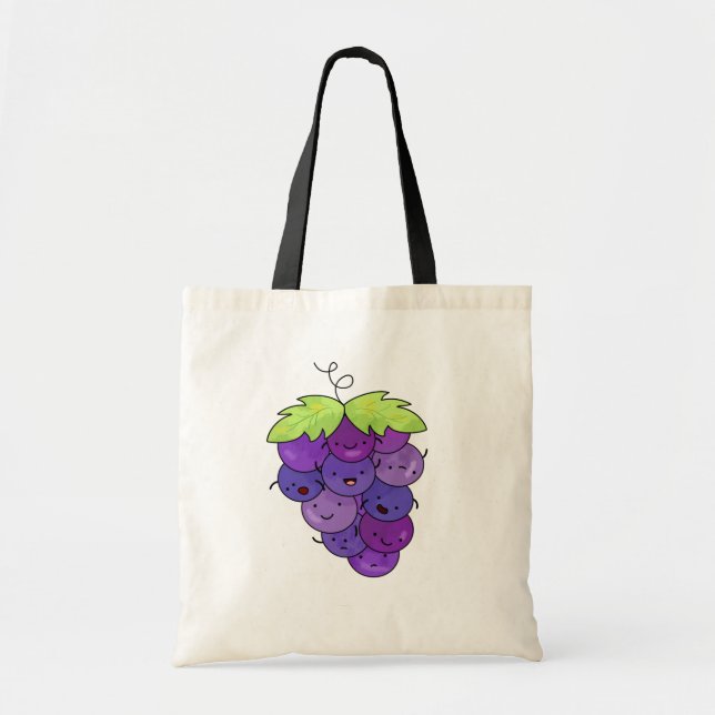 Tote Bag Joli Bunch De Raisins Kawaii (Devant)