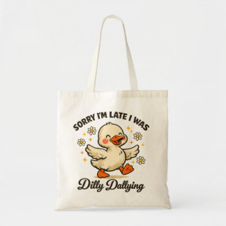 Tote Bag Joli Canard Retro Floral Drôle qui Fait Traîner