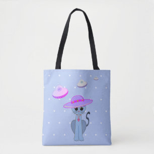 Tote Bag Joli Chat dans un Chapeau