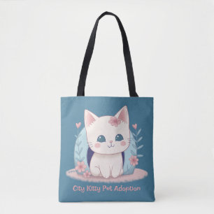 Tote Bag Joli chaton heureux avec une maison