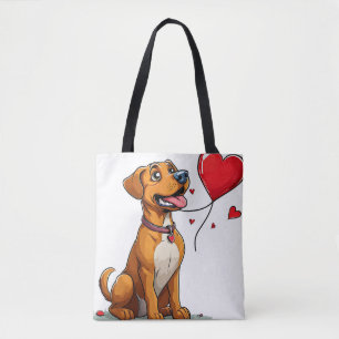 Tote Bag Joli chien de la Saint-Valentin