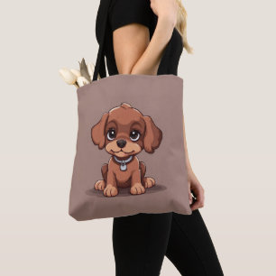 Tote Bag Joli chiot brun
