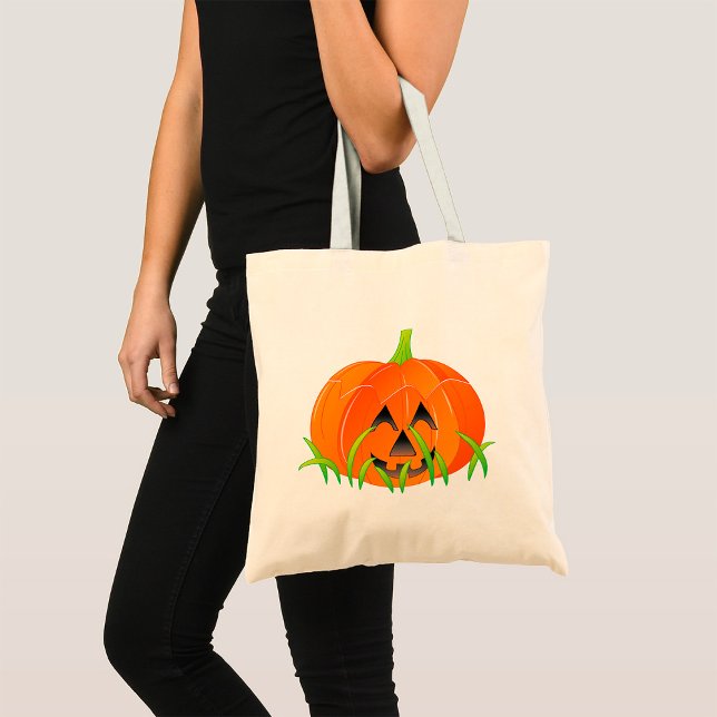 Tote Bag Joli Citrouille d'Halloween Jack-O-Lantern (Créateur téléchargé)