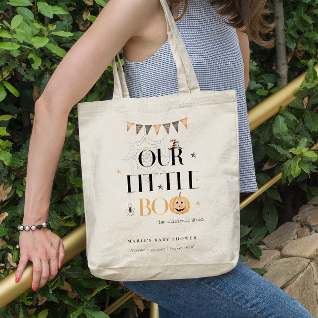 Tote Bag Joli Citrouille Halloween Baby shower Little Boo (Créateur téléchargé)