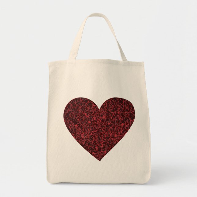 Tote Bag Joli Coeur Rouge (Devant)