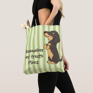 Tote Bag Joli Dachshund Noir Suppliant pour des Friandises