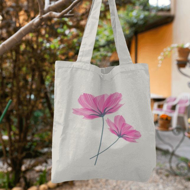 Tote Bag Joli dessin de fleur rose (Créateur téléchargé)