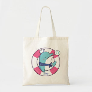 Tote Bag Joli Dolphin marin avec bouée de vie