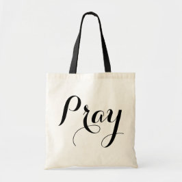 Tote Bag joli écriture de script PRAY |