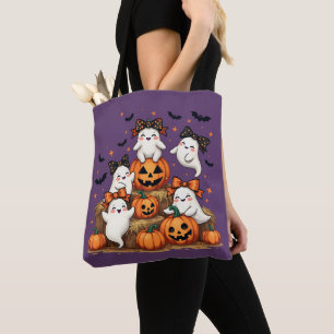 Tote Bag Joli Fantômes D'Halloween En Coquette Bows Et Citr