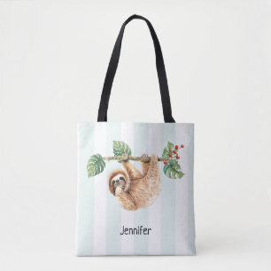 Tote Bag Joli fentes accroché à l'aquarelle vers le bas