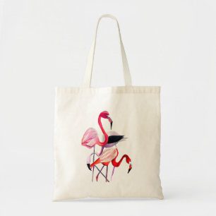 Tote Bag Joli flamant rose sur fond bleu