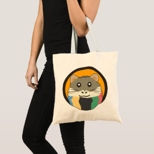 Tote Bag Joli hamster de dessin animé avec une écharpe mult