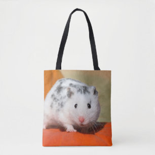 Tote Bag Joli Hamster syrien blanc noir tacheté drôle anima