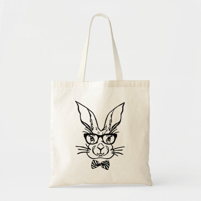 Tote Bag Joli Hipster Bunny de Pâques (Devant)