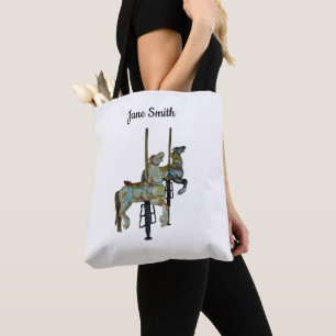 Tote Bag Joli Joyeux Parcours Carrousel Chevaux