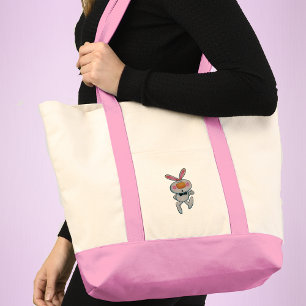 Tote Bag Joli lapin blanc lapin Orange Noeud pouces vers le