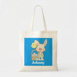 Tote Bag Joli lapin de Pâques ajouter nom chasse aux oeufs 
