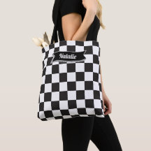 Joli monogramme À damiers Cool noir et blanc