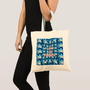 Tote Bag Joli Motif blanc Lily